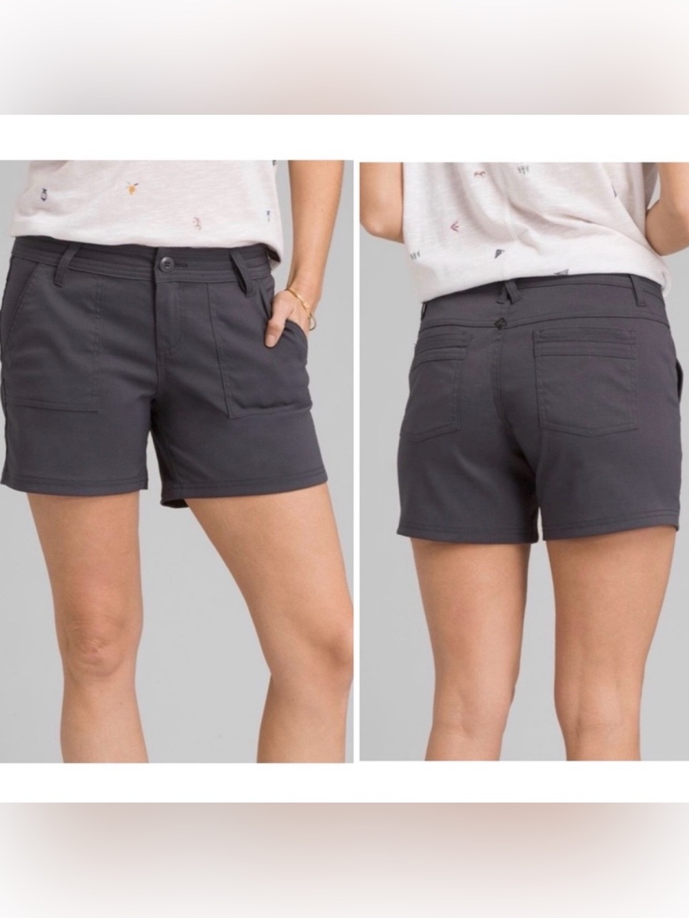 Prana Olivia Shorts Women’s Size 12 Dark Grey EUC